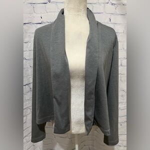 Coldwater Creek Gray Open Front Knit Cardigan Jacket Size 10 Casual Soft